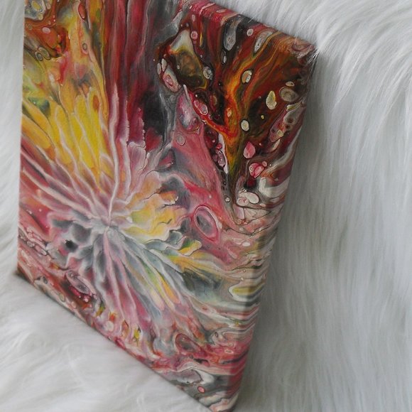 Handmade Abstract Acrylic Pour Painting - Picture 6 of 6